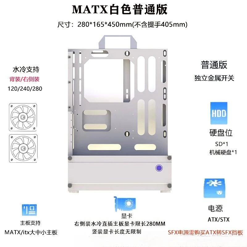 Pc Chassis - Offenes Chassis 240/360 Wassergekühlt Luftgekühlt ATX/MATX