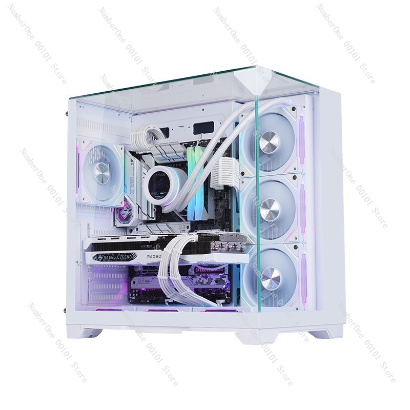 Pc Chassis - ATX Gaming PC-Gehäuse Panorama-Hartglas 7 Lüfter-Unterstützung