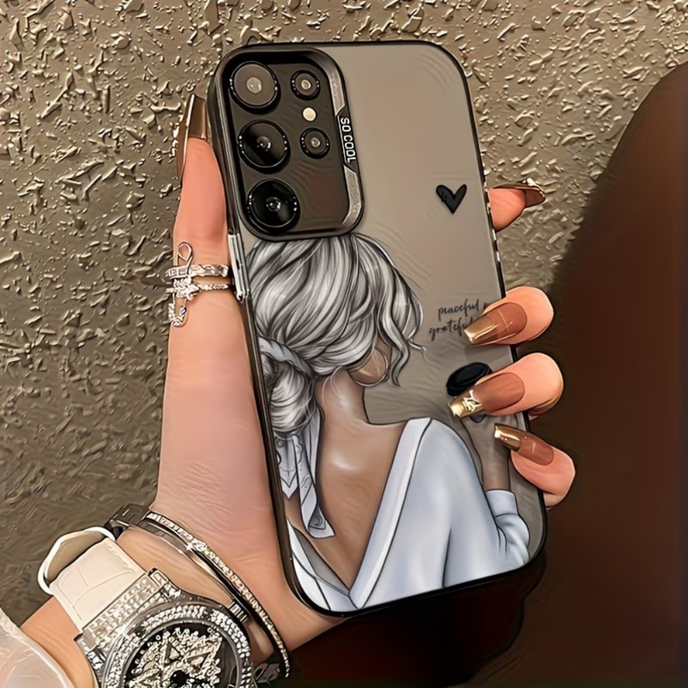 Matte Pc Case - Friedliches Dankbares Mädchen-Design Handyhülle für Samsung