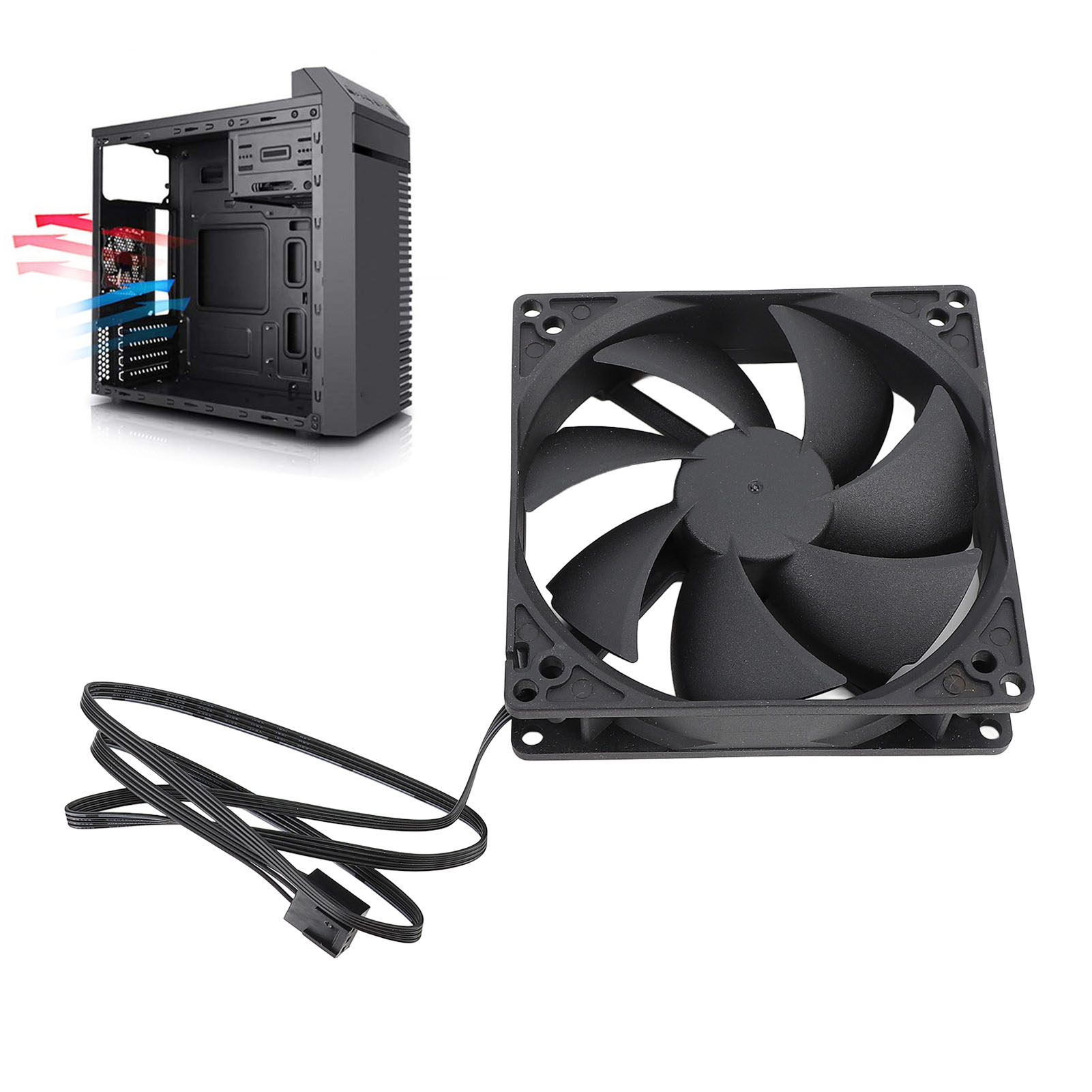 Case Fan Controller - 100 mm PC-PWM-Gehäuselüfter, 100 mm Dual-Ball,